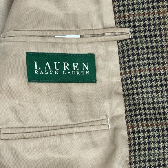 Lauren Ralph Lauren Lambswool Houndstooth Blazer 42L Sport Coat Jacket Preppy - Picture 9 of 16